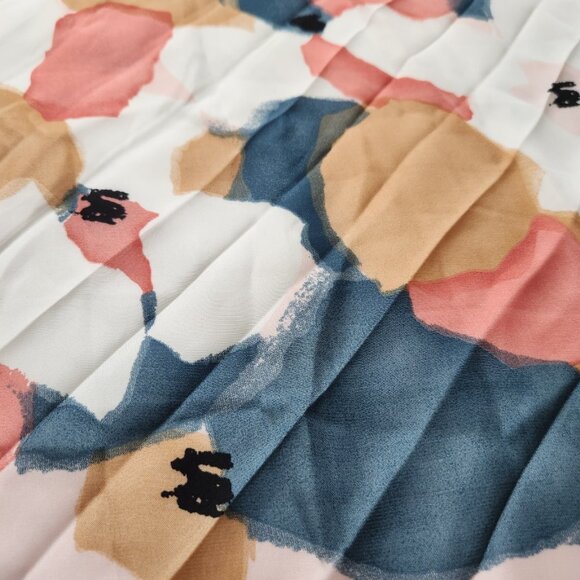 Satin Square Scarf Bandana One Size Abstract Floral Retro 26"×26" - Picture 3 of 9